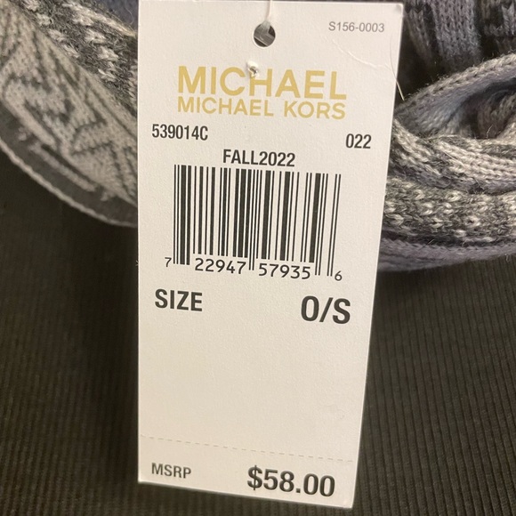 Michael Kors MK Logo Gray Two Tone Print Scarf - Picture 5 of 5